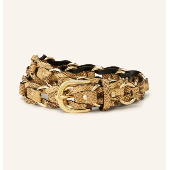 Isabel Marant Women's Sand Bali Snake-Print Belt Size 80 | US 0 - Picture 1 of 11